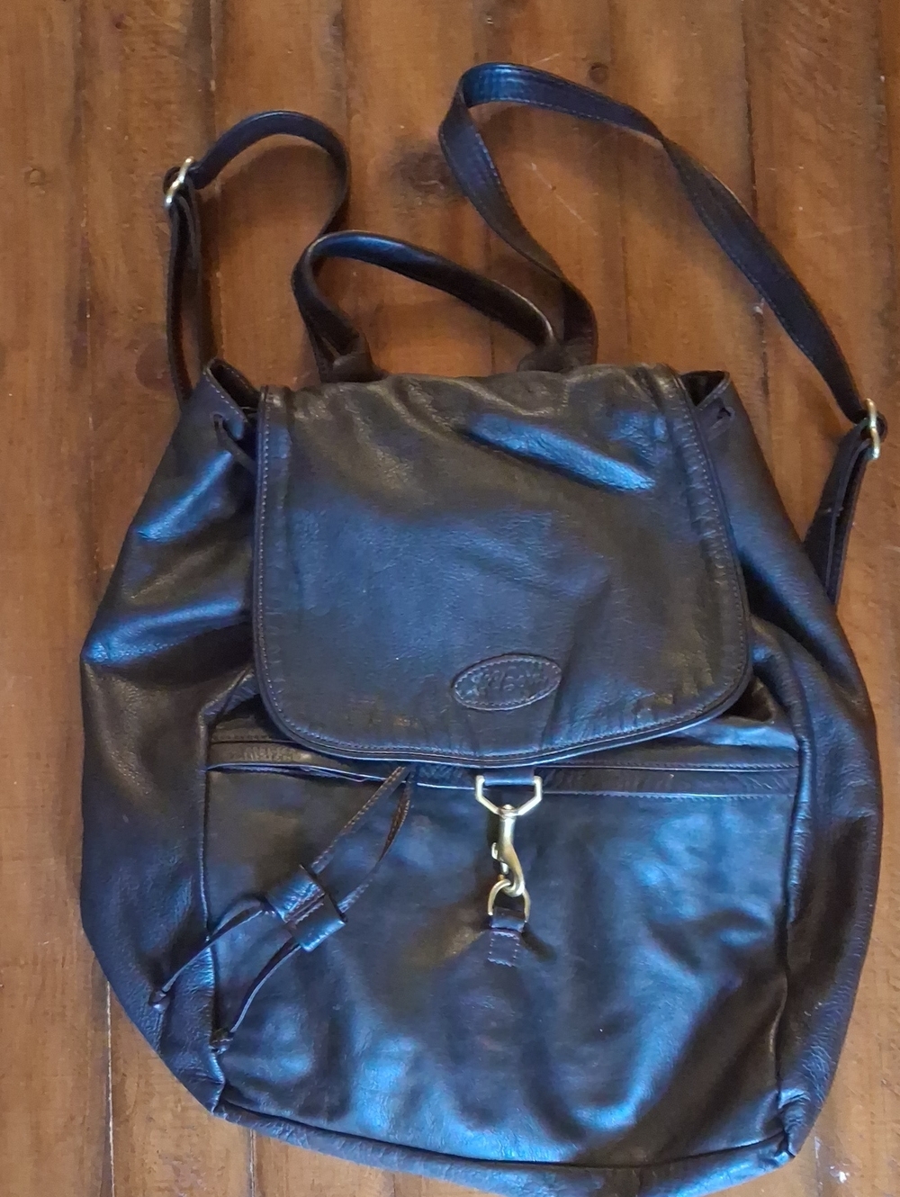 Vintage LL Bean Brown Leather Women’s Backpack